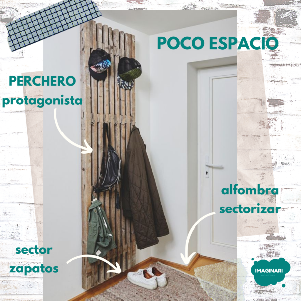 poco espacio perchero