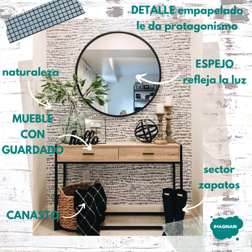 recibidor empapelado