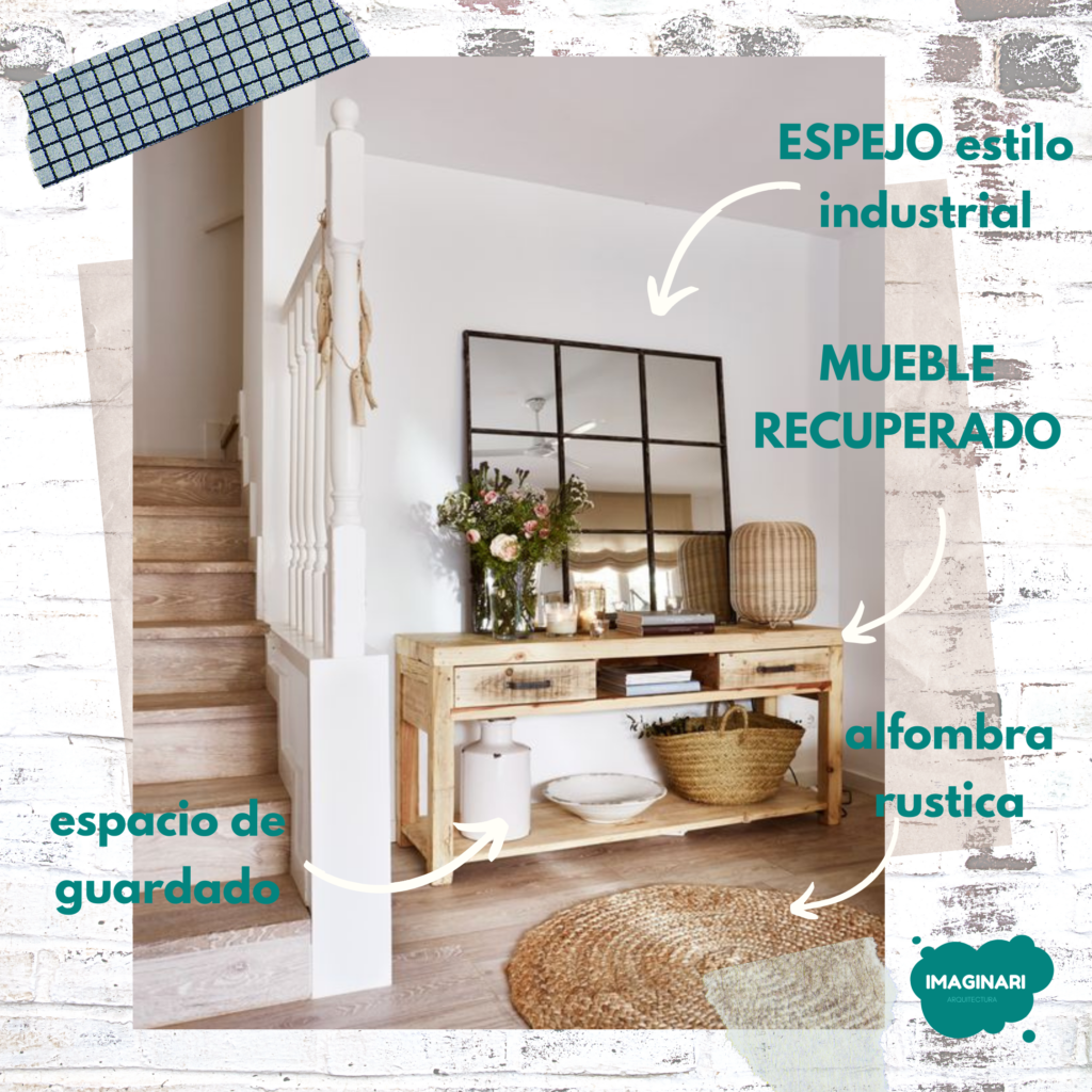 espejo y mueble recuperado