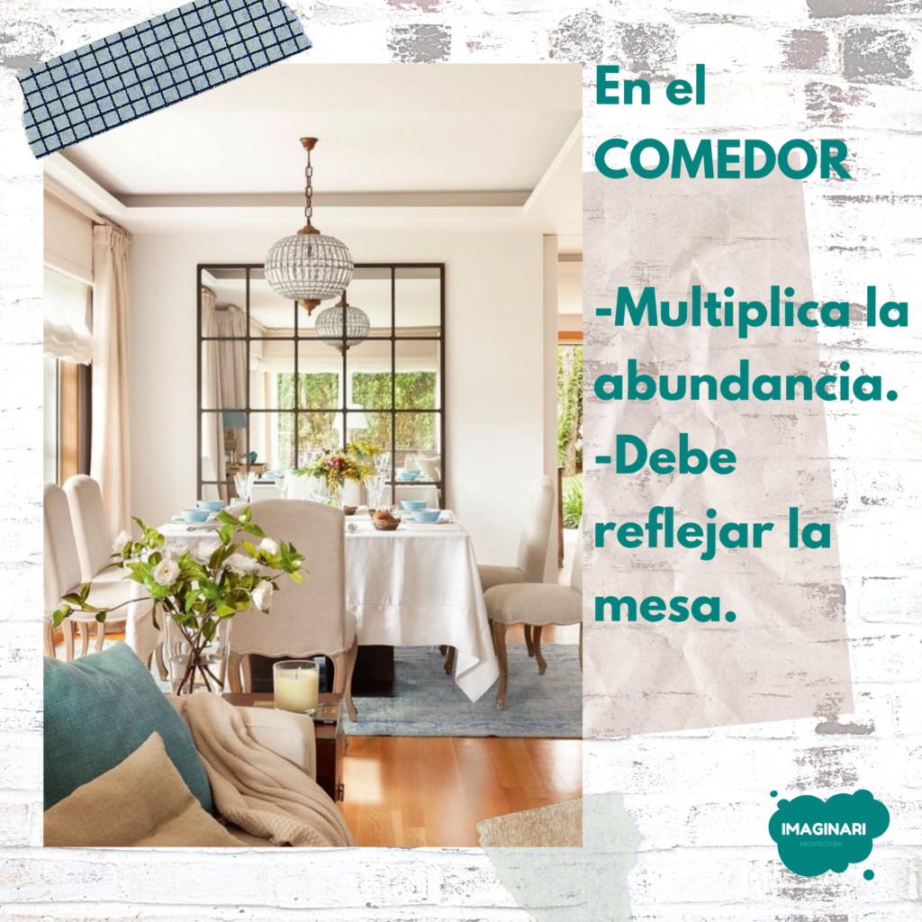 espejos y feng shui comedor