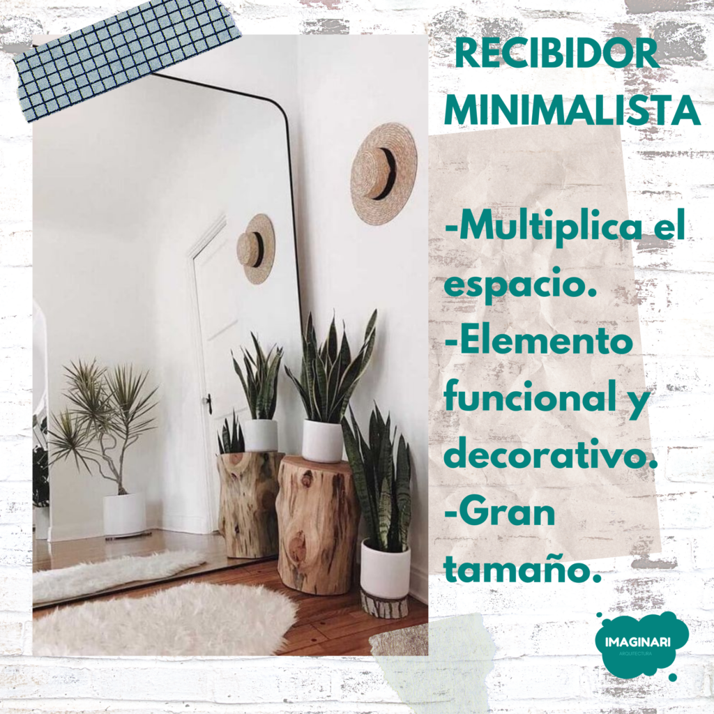 espejos y feng shui recibidor minimalista