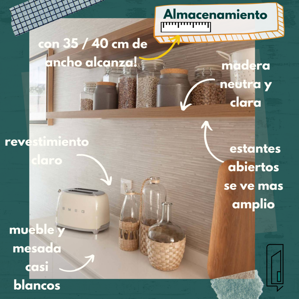 cocinas pequeñas estantes